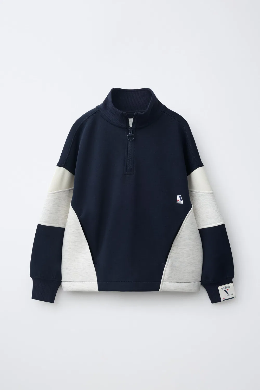 Толстовка с высоким воротником в стиле колор-блок ZARA, Navy blue