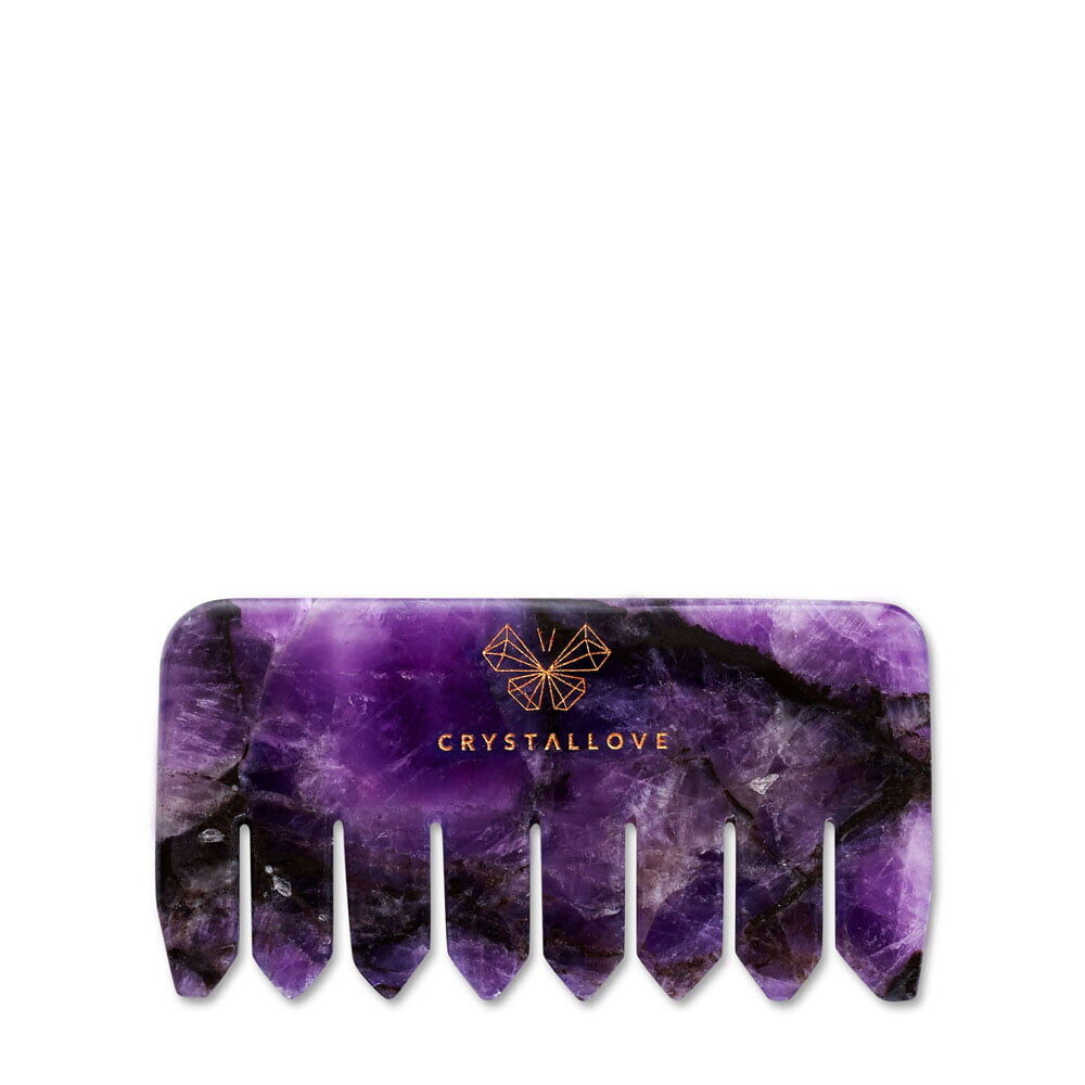 Crystallove Crystal Collection аметистовая расческа для массажа кожи головы, 1 шт. — фото 3