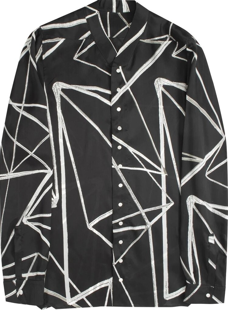 

Рубашка Rick Owens Snap Collar Faun Shirt 'Black/Natural', черный