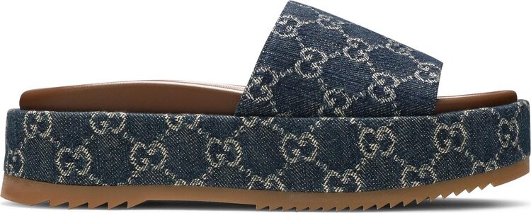 

Сандалии Gucci Wmns Platform Slide Sandal Allover GG Denim, синий