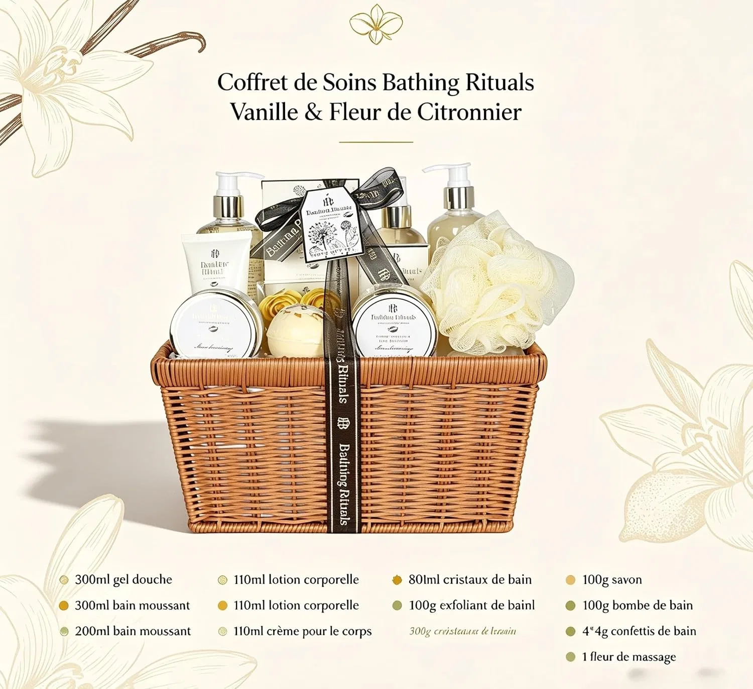 Набор для ванны, подарочный набор, GLOSS !, 1 шт, 300 мл, WARM VANILLA & LIME BLOSSOM — фото 3