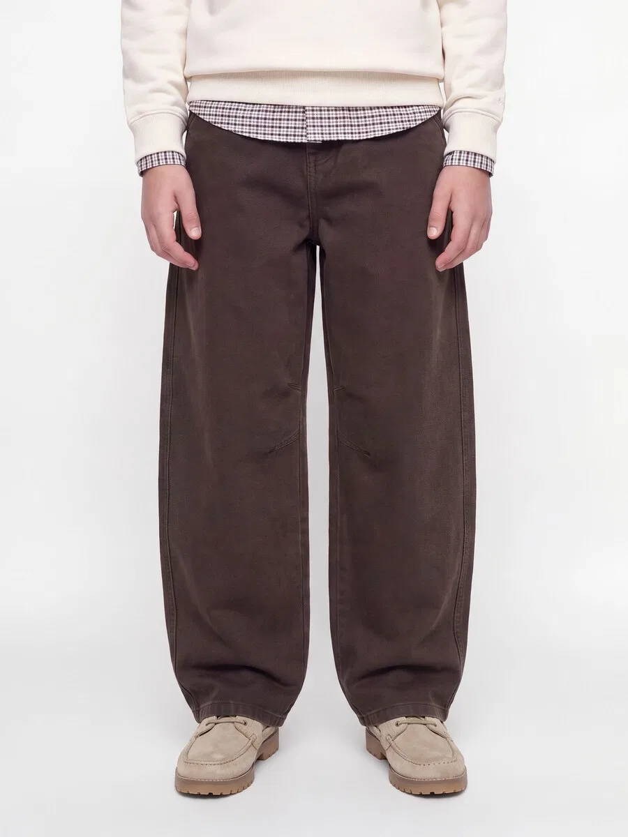 Детские брюки-бочонки Jack & Jones Junior Barrel Pants 'JPStevan' шоколадного цвета — фото 2