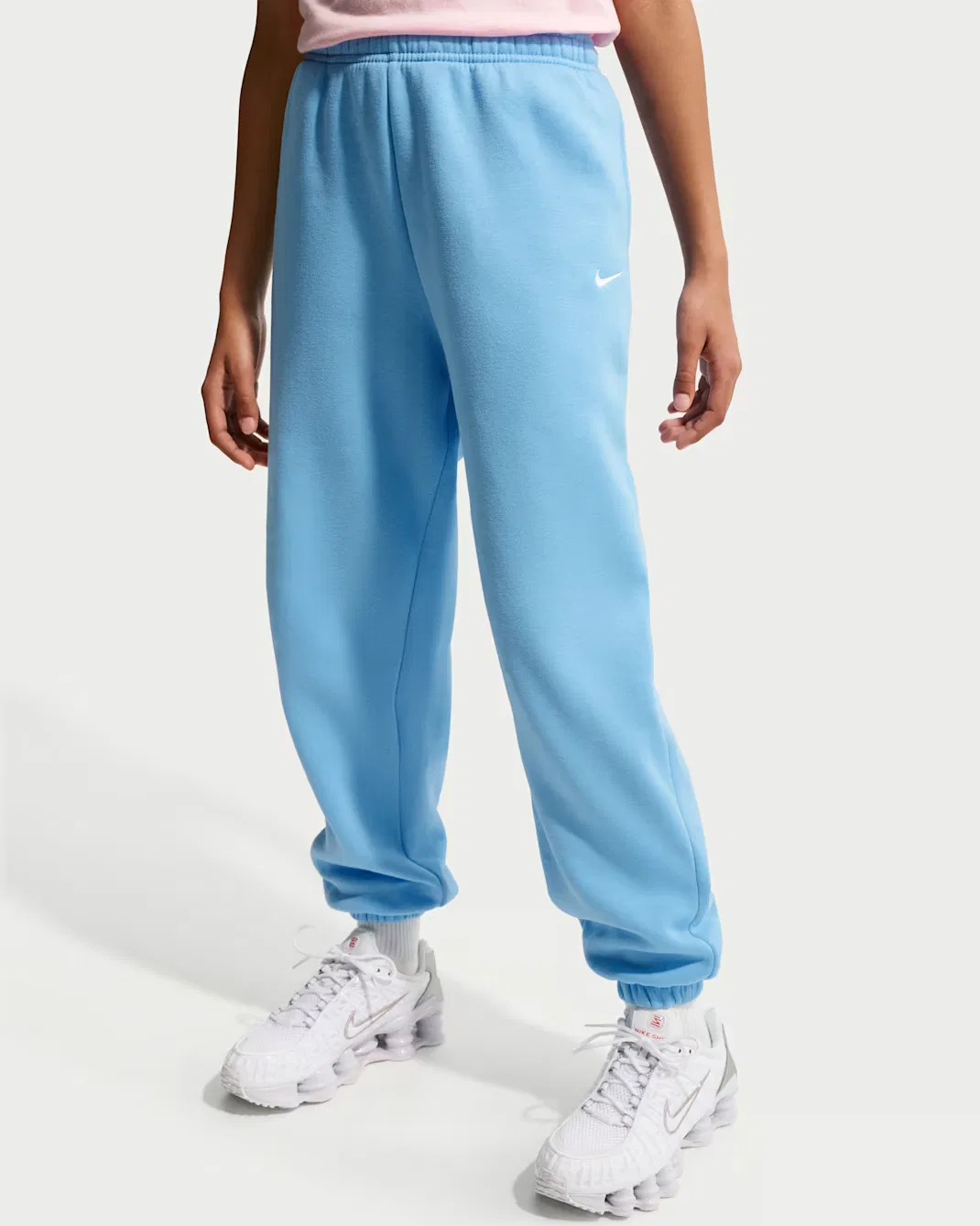 Свободные брюки для девочек Nike Sportswear Studio Fleece, Football Blue/White — фото 2