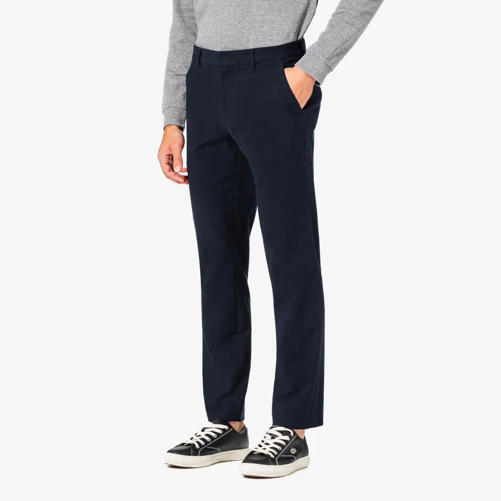 Мужские хлопковые брюки Lacoste High-Density Stretch, тёмно-синие — фото 2