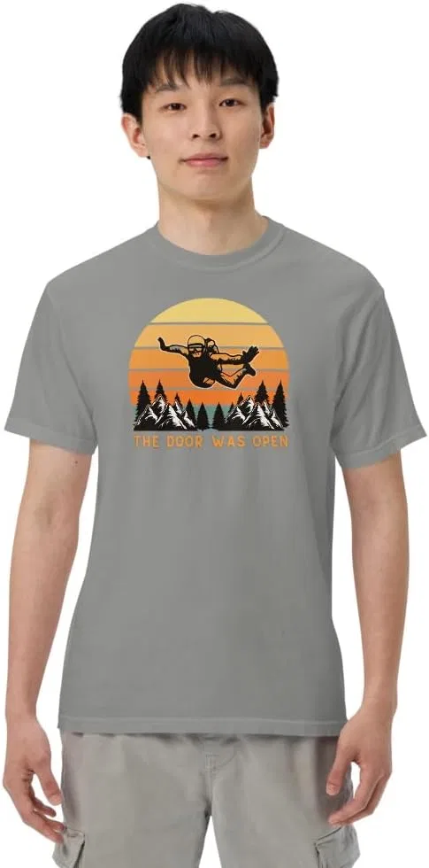 Мужская футболка с принтом Skydiver 1717, Grey