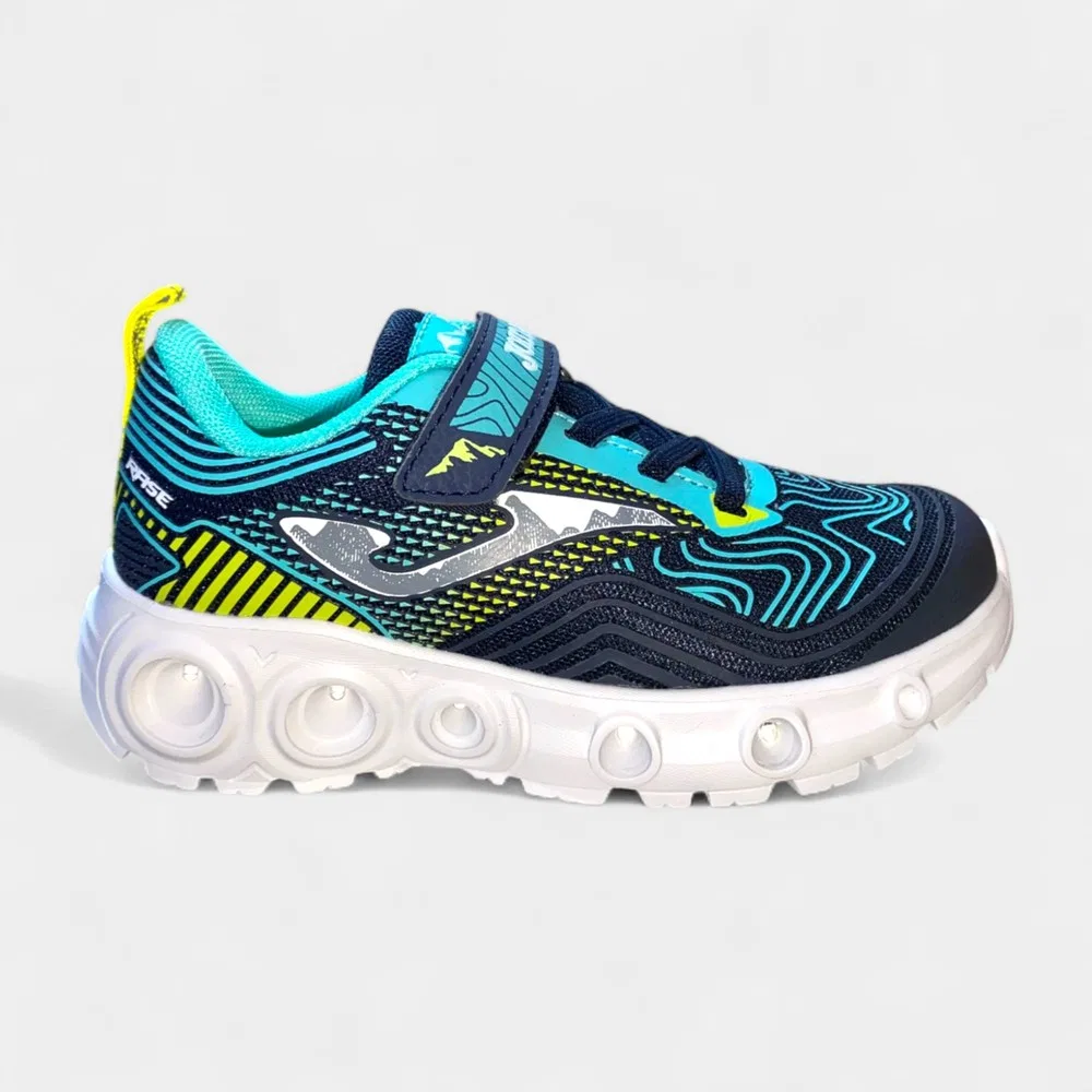 Детские спортивные кроссовки с подсветкой Rase Jr 2503, Navy Turquoise Joma