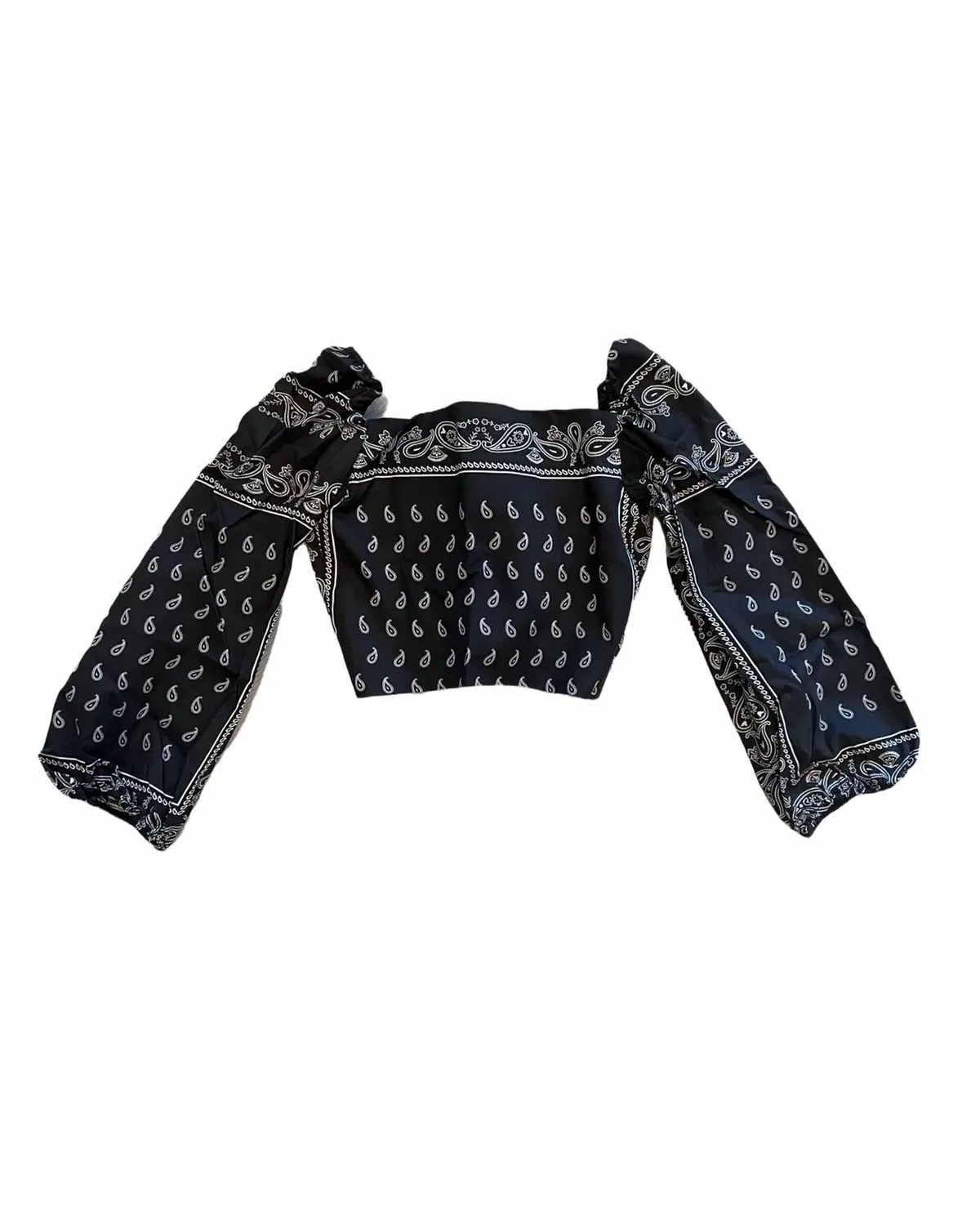 Детская блузка для девочек с принтом Zoe Top THEME, Black Bandana — фото 2