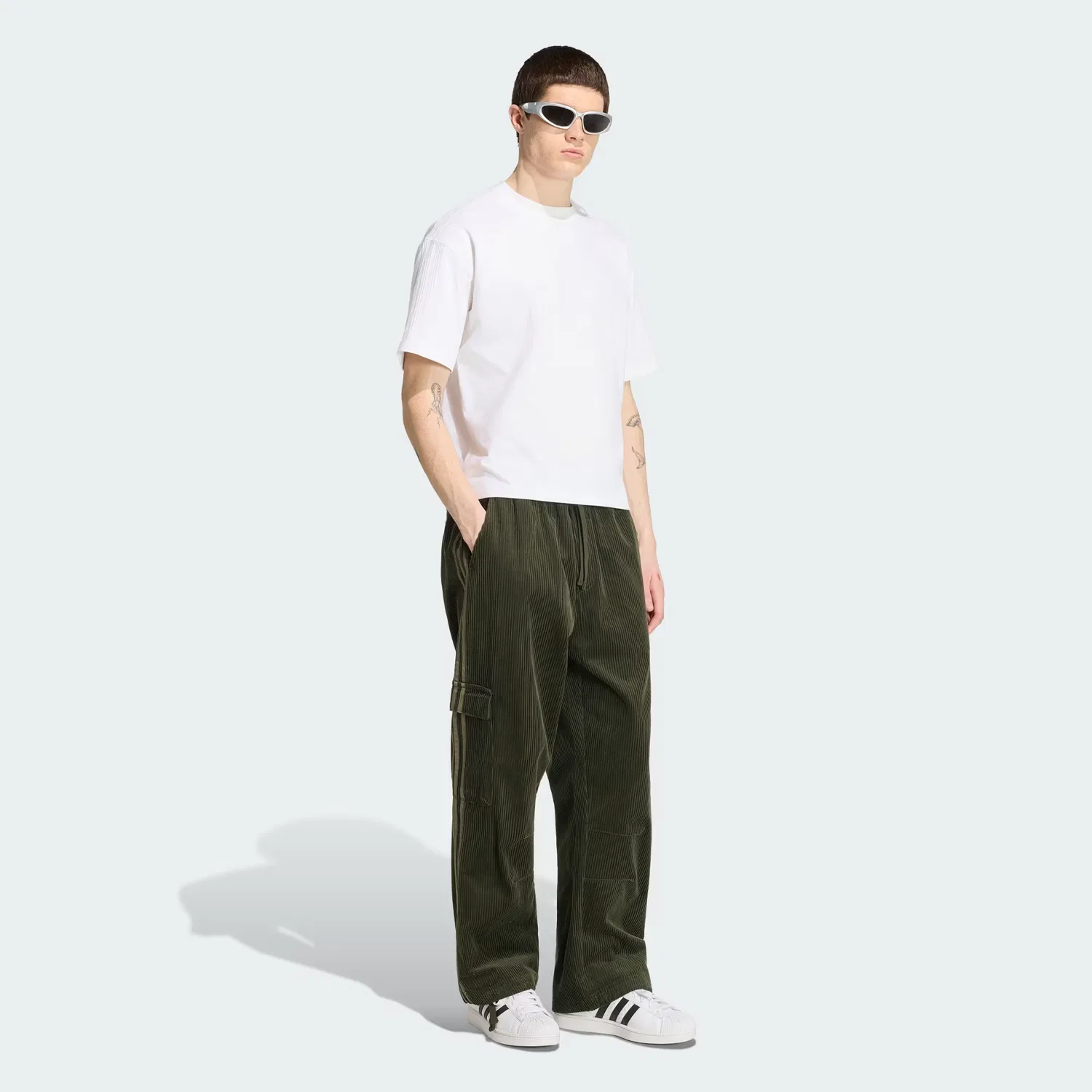 Мужские брюки карго из вельвета Adicolor Cord Cargo Pants Adidas Originals, Night Cargo — фото 4