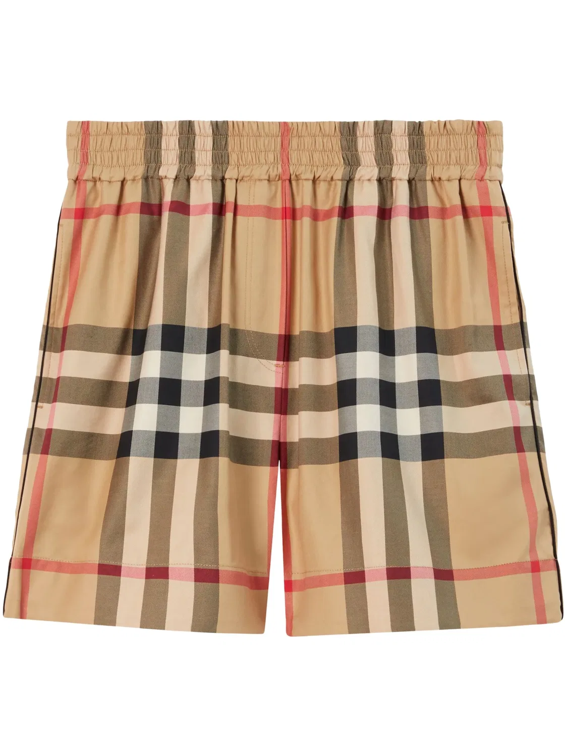 Шорты из хлопка в винтажном клетчатом узоре Burberry, винтажный бежевый