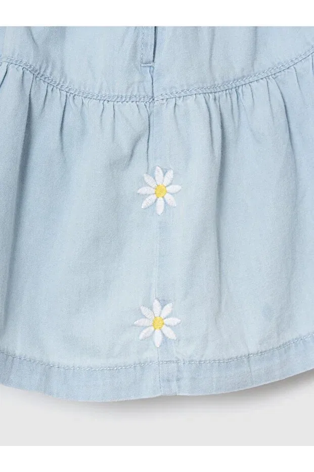Детские шорты для девочек хлопковые Pull-On Tiered Shorts Gap, Light Blue — фото 3
