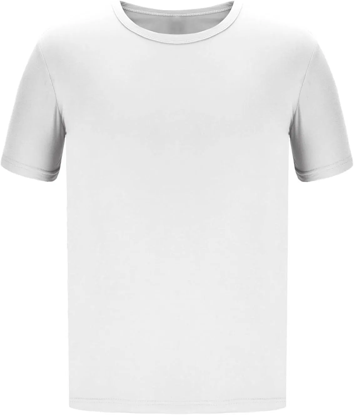 Мужская спортивная футболка с растяжением, Crewneck, White