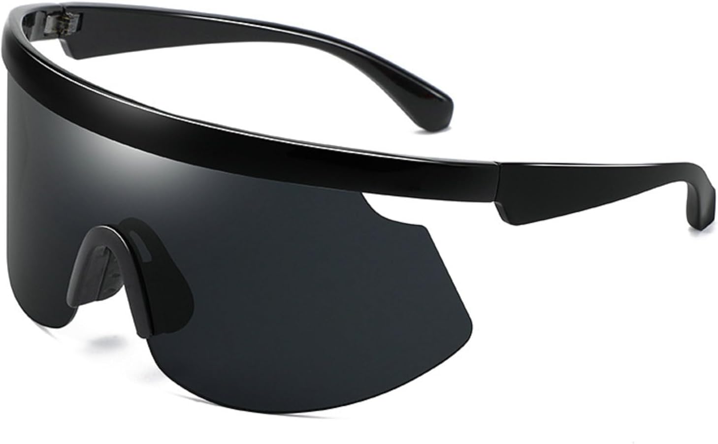 

Модные солнцезащитные очки большого размера для женщин и мужчин, стильные солнцезащитные очки-щитки с защитой от УФ-излучения UV400, обтекаемой формы, N45 mincl, Black