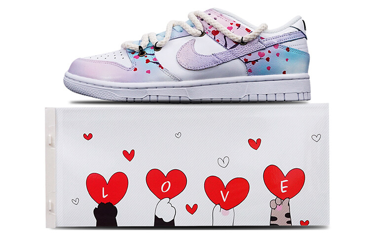 

Кроссовки Nike Dunk Skateboard Shoes Women's Low-Top Blue Pink