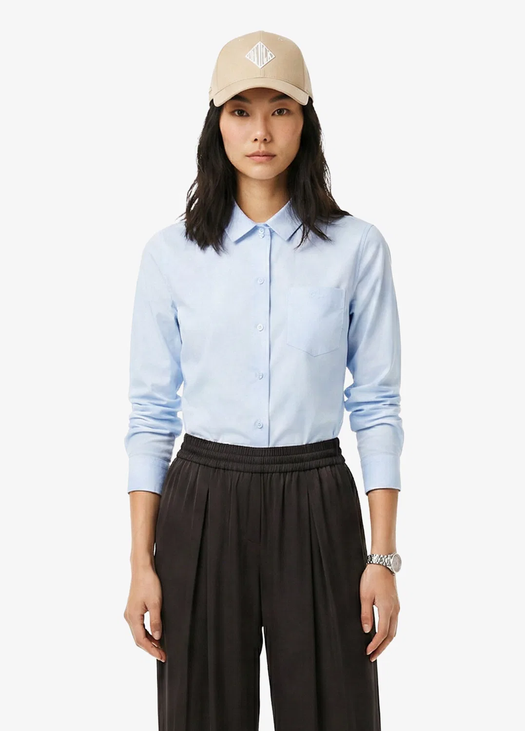 Рубашка женская Lacoste Slim Fit, синяя