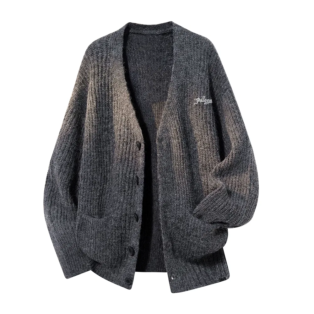 Детский кардиган с V-образным вырезом, умеренный, Dark Gray, PAL ONGACO
