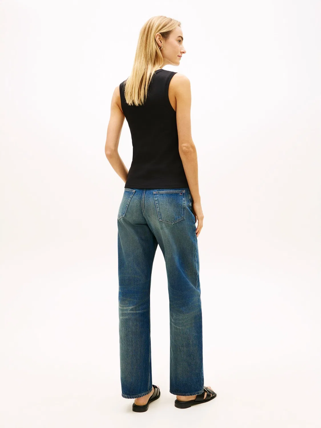 Топ с круглым вырезом, Slim Fit Tommy Hilfiger, черный — фото 3