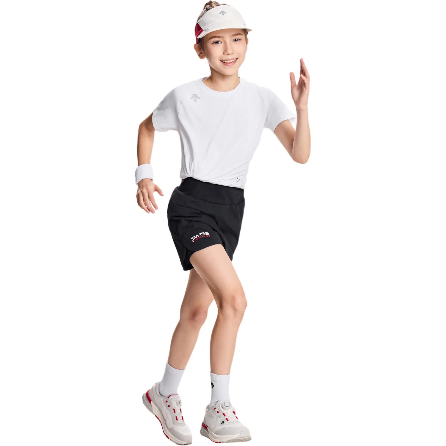 Детская футболка с быстросохнущей тканью RUNNING FW25 DESCENTE, Bright White Tpg — фото 4