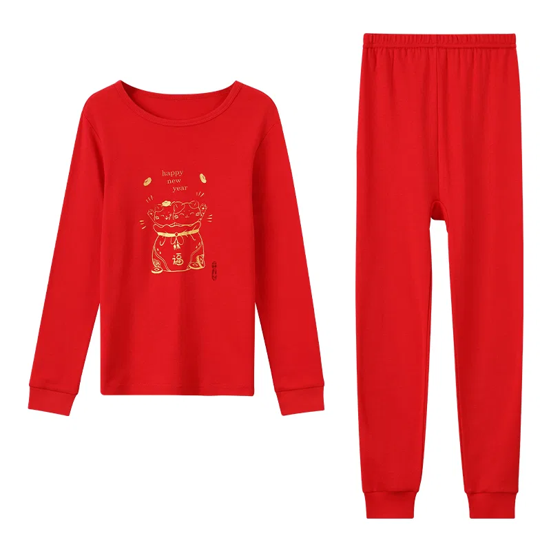 Детский комплект нижнего белья с длинным рукавом Red bean, China Red