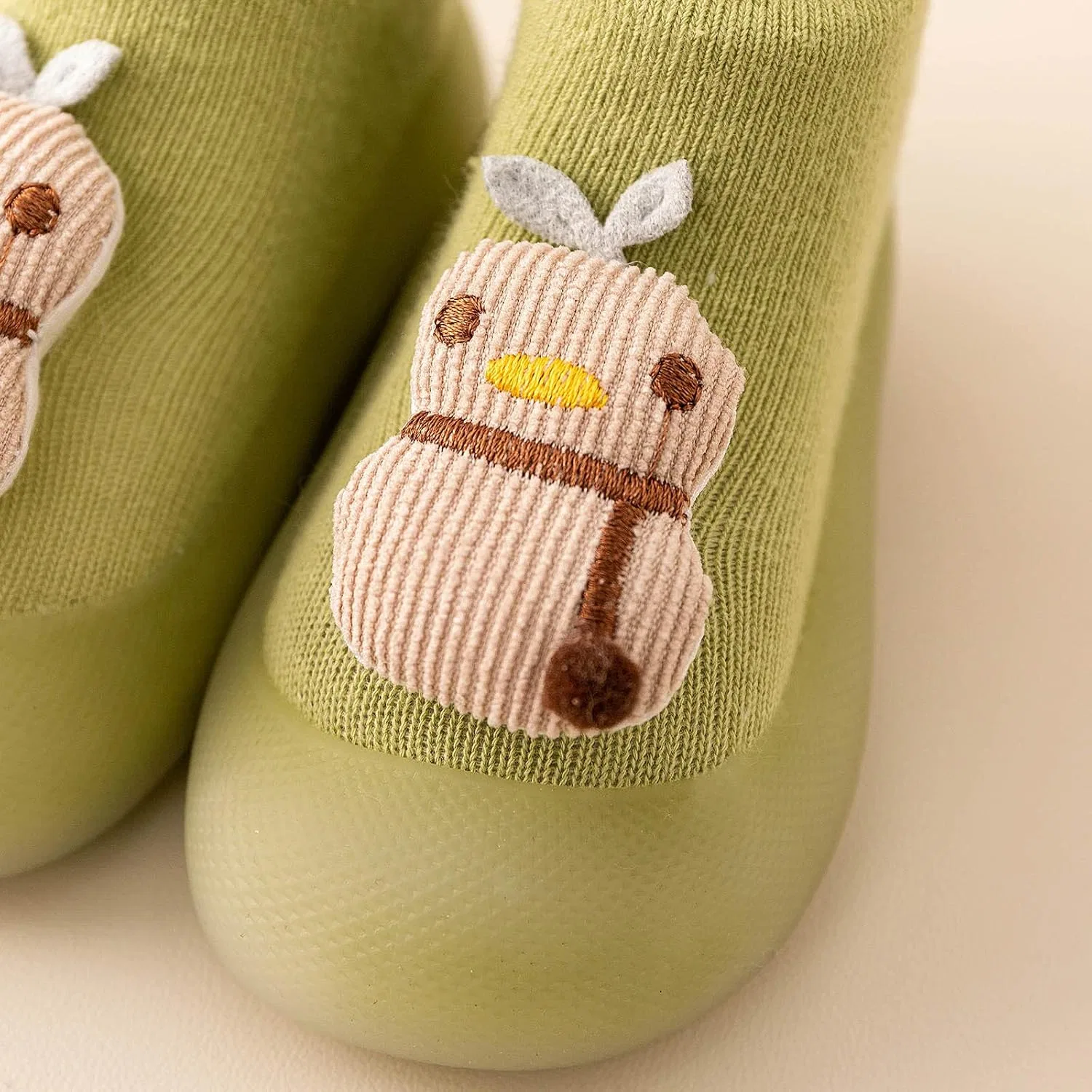 Детские кроссовки с принтом кролика Slip On Sock Shoes, Mint Green — фото 3