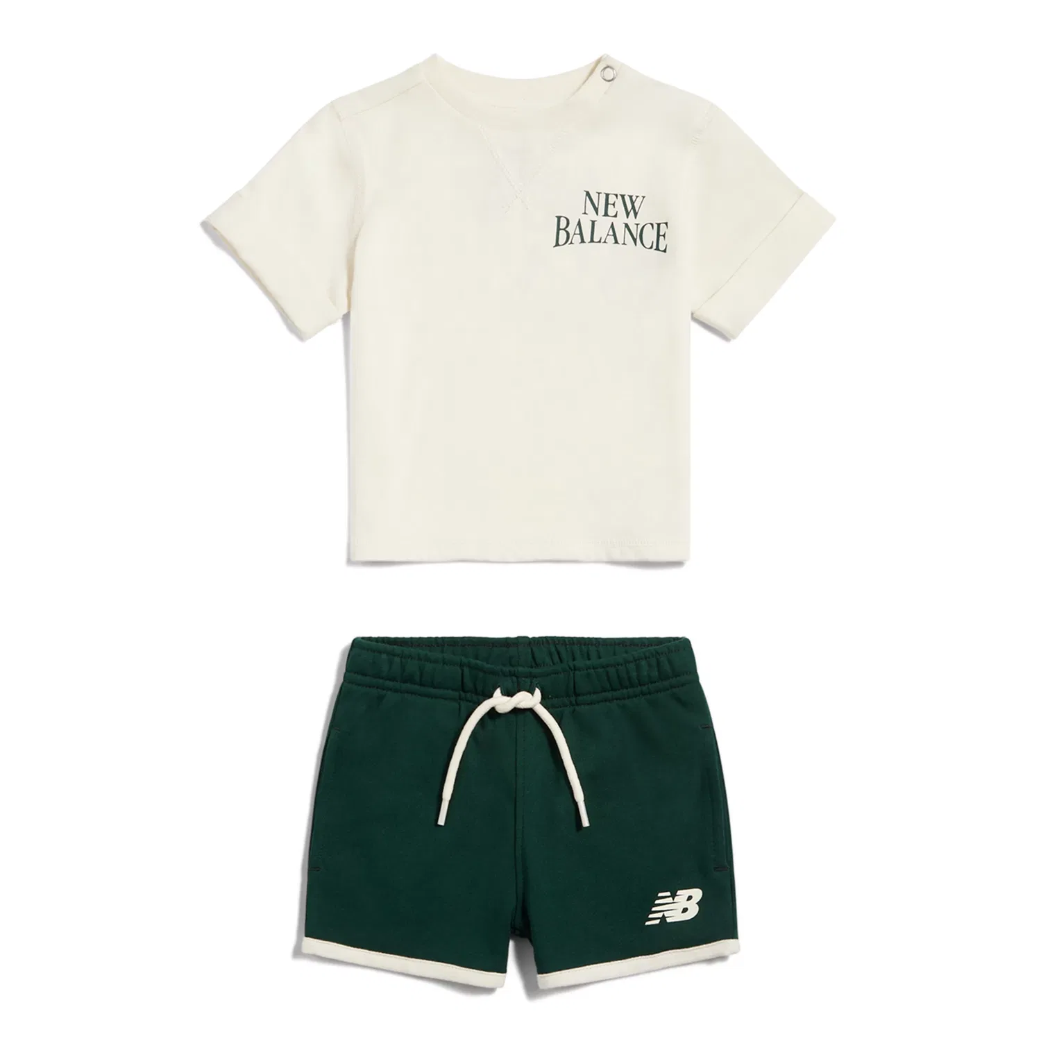 Детский комплект футболки и шорт с коротким рукавом NB Athletics Arched New Balance, Angora