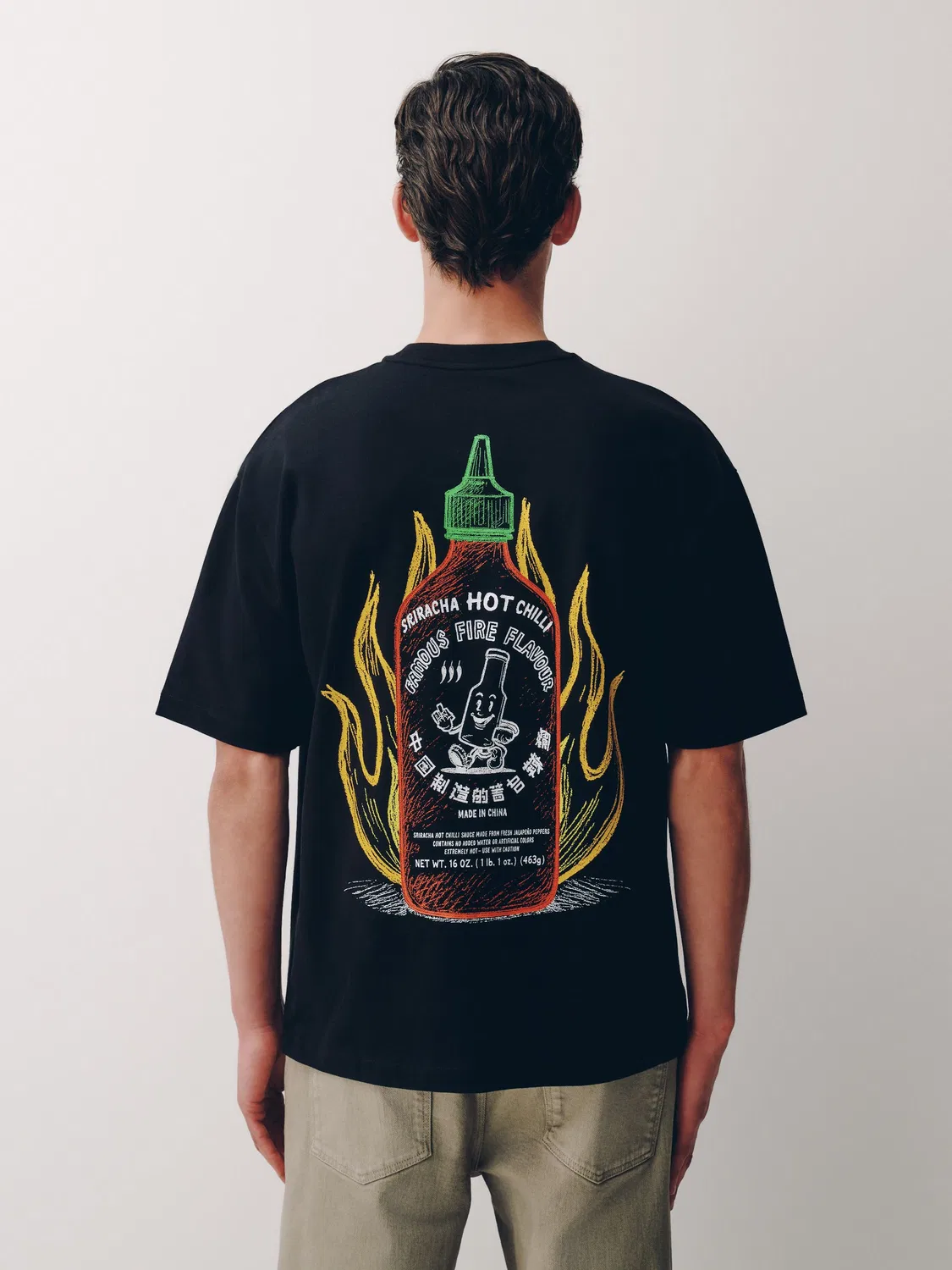 Футболка с принтом Sriracha, Relaxed Fit Next, черный