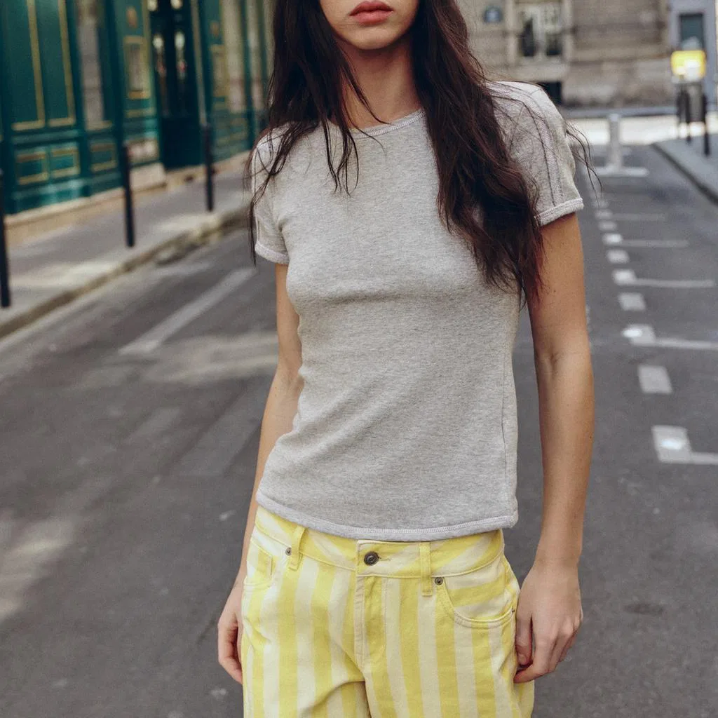 Женская футболка с принтом зебры Zebra Print Gray ZARA, Zebra Print Gray — фото 4