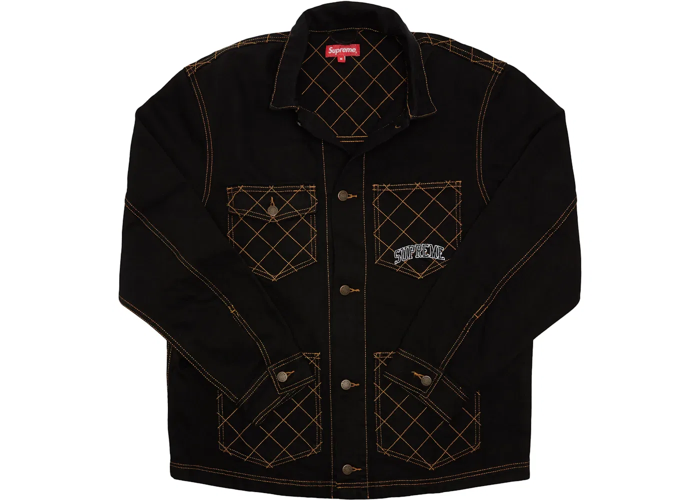 Мужское пальто с бриллиантовой стежкой Supreme Black