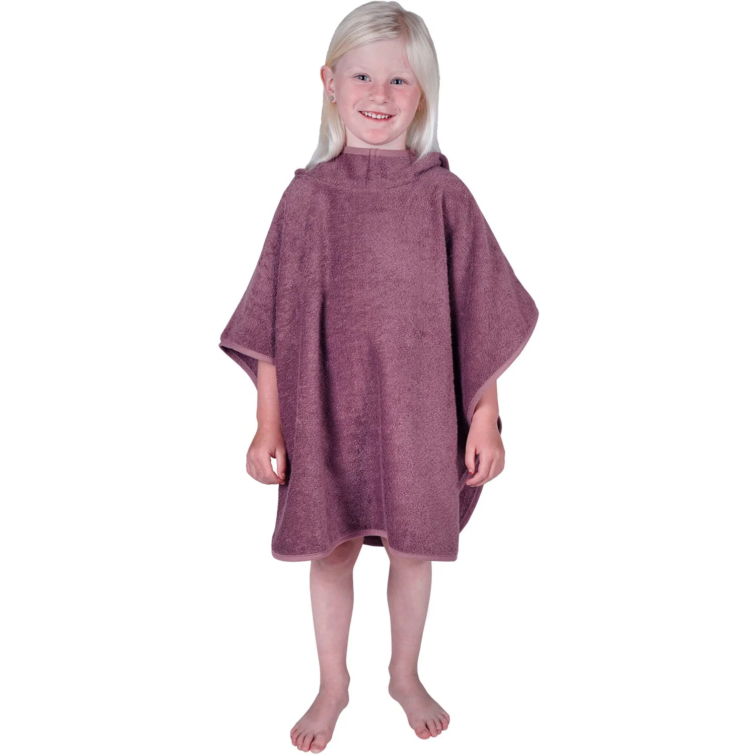 Пончо для купания 60 см хлопковое махровое однотонное Uni Wörner, Mauve