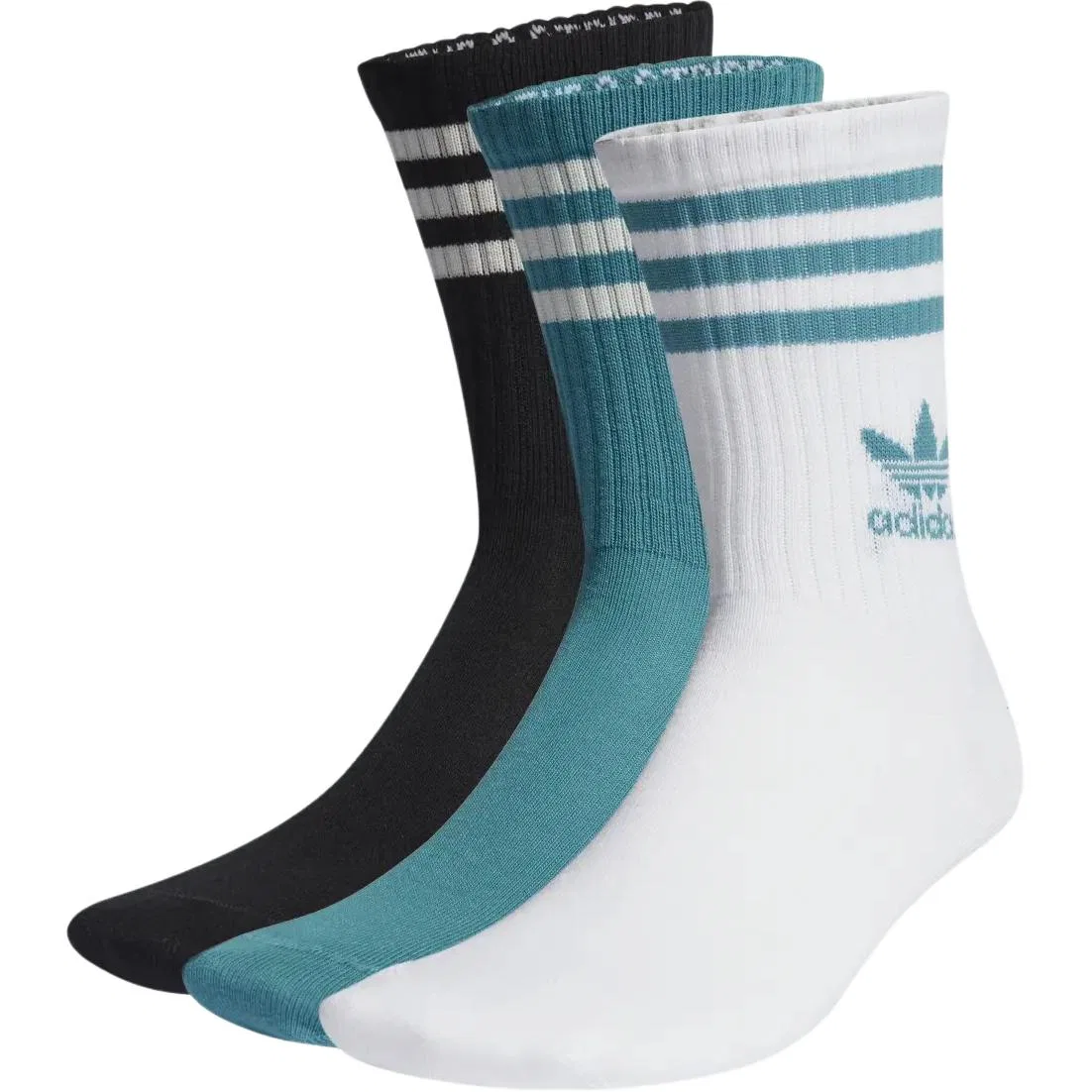 Детские гольфы до колена, комплект из 3 пар, Adidas Originals, Black/Green/White