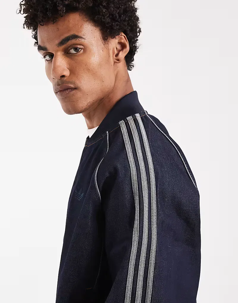 Куртка спортивная джинсовая Sst Adicolor Adidas Originals, индиго деним — фото 4