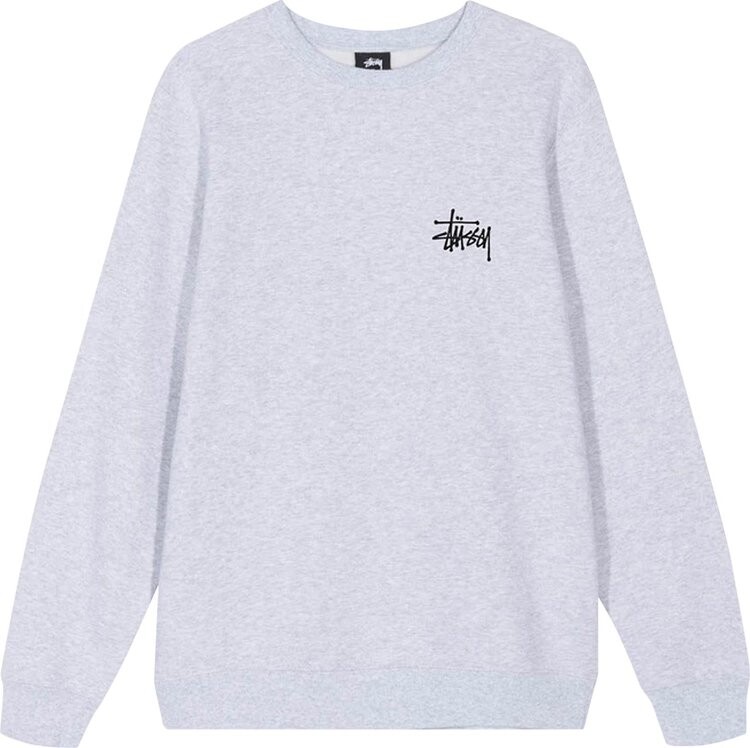 

Толстовка Stussy Basic Crew 'Ash Heather', серый