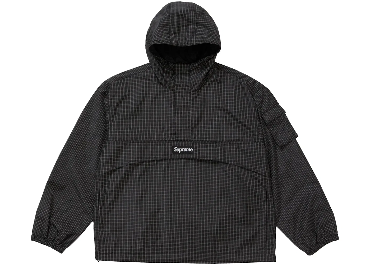 Мужской анорак с светоотражающим покрытием Supreme Reflective Ripstop, черный