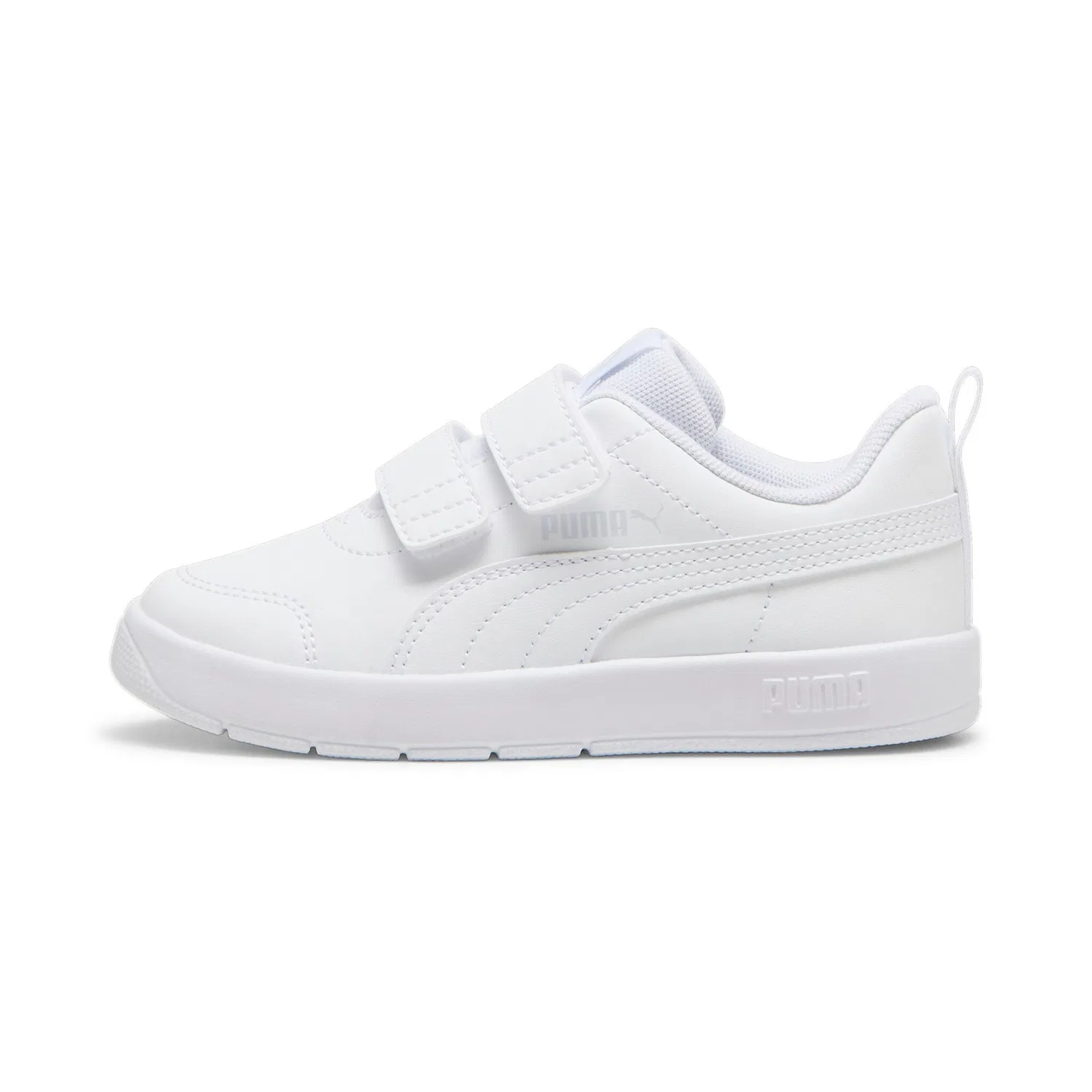 Детские спортивные кроссовки с липучкой Courtflex v3 PUMA, White — фото 2