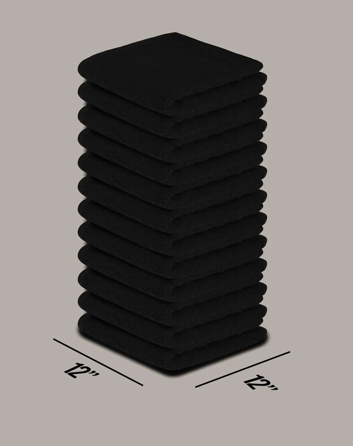Махровое полотенце для лица, Softolle, набор 60 шт, 30x30 см, Black — фото 2