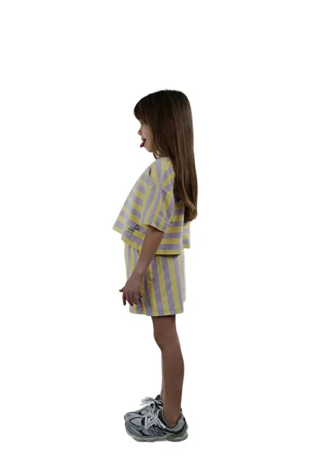 Детские шорты для девочек в полоску Zoi Zebra, Yellow & Lilac