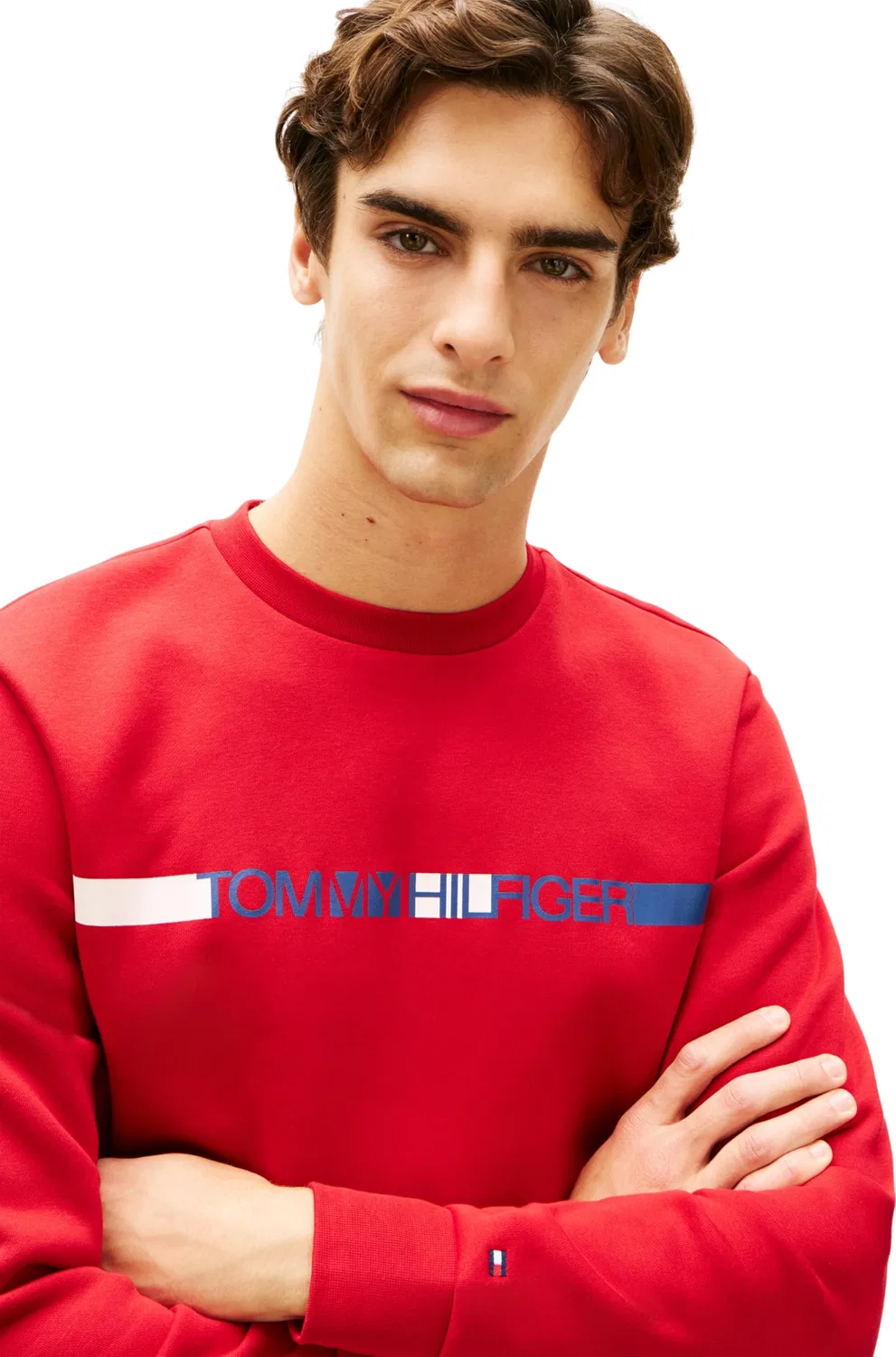 Мужской свитшот с полосами Tommy Hilfiger, Red (Medium Red) — фото 3