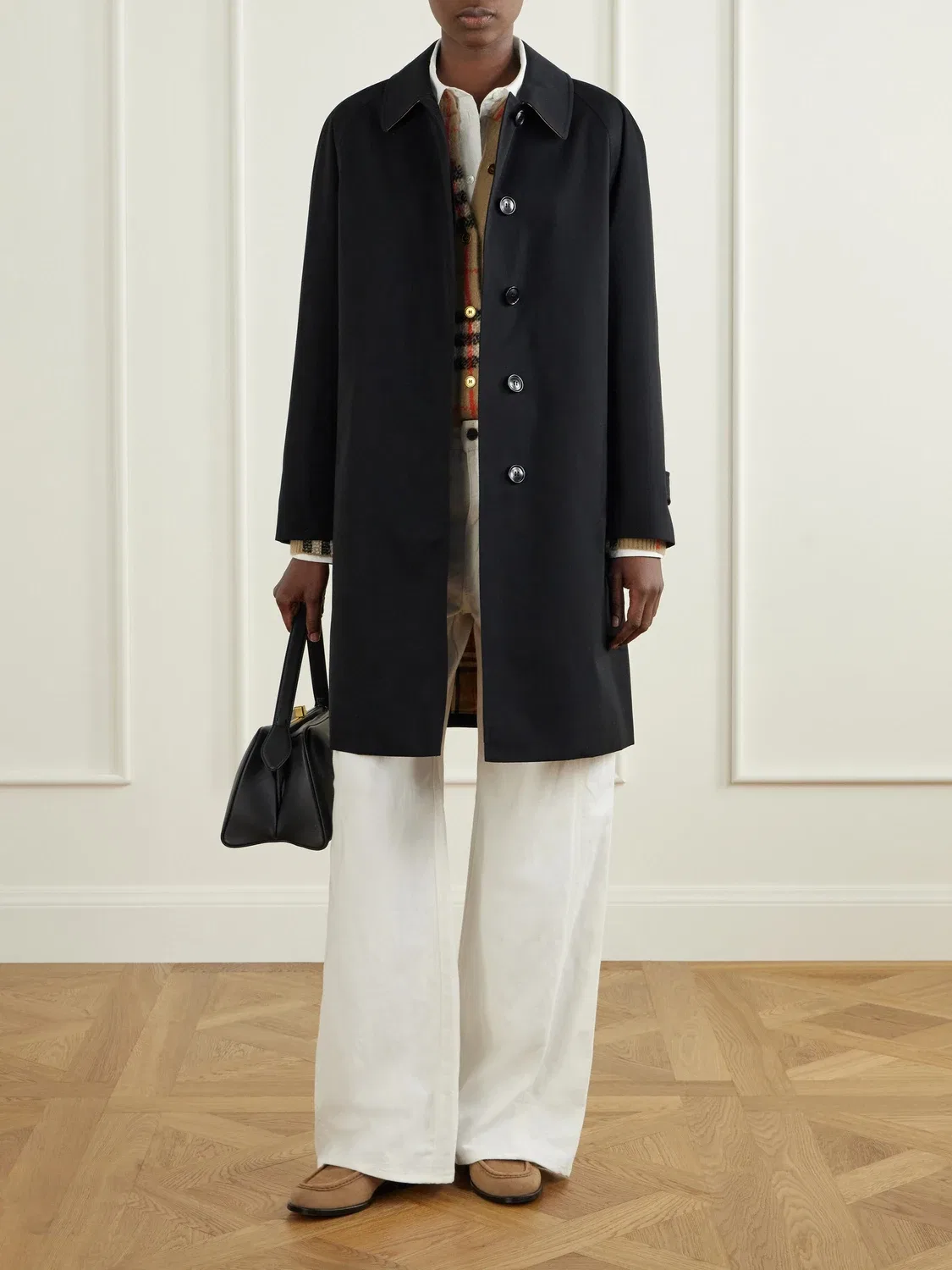 Плащ хлопковый Burberry, черный — фото 2