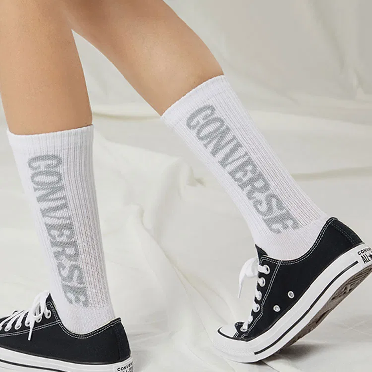 Детские носки с логотипом Converse, 3 пары, White/Gray/Black — фото 2