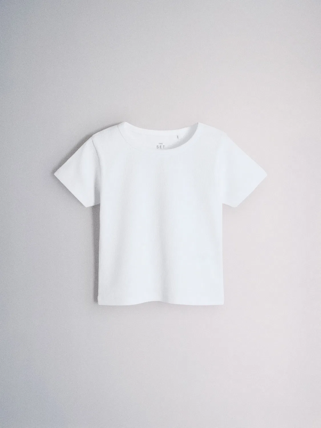 Набор футболок The Set 4 Pack Cropped Jersey Rib Short Sleeve, розовый/серый/зеленый/белый — фото 3