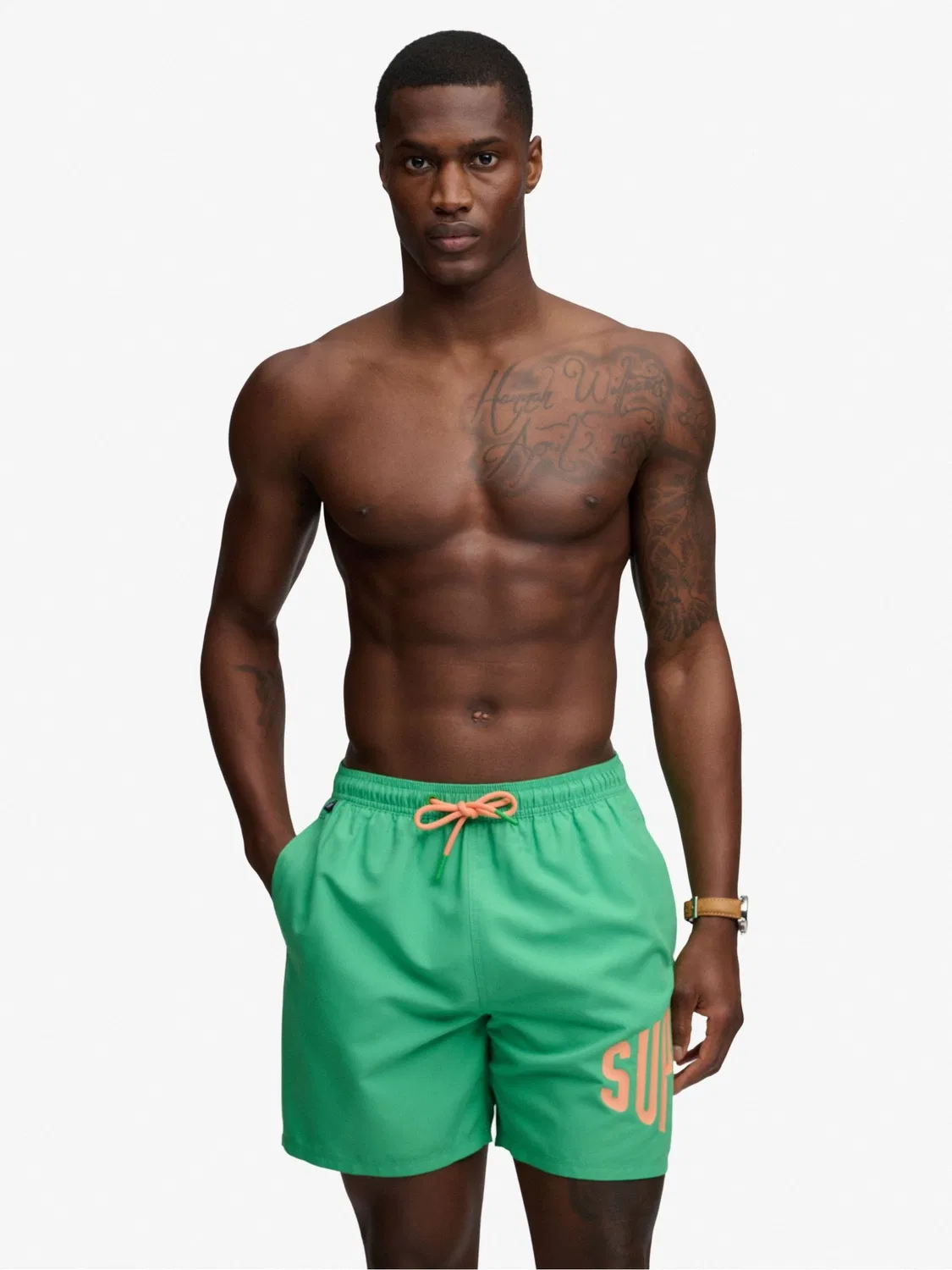 Плавки 16 дюймов с принтом Superdry, зеленые