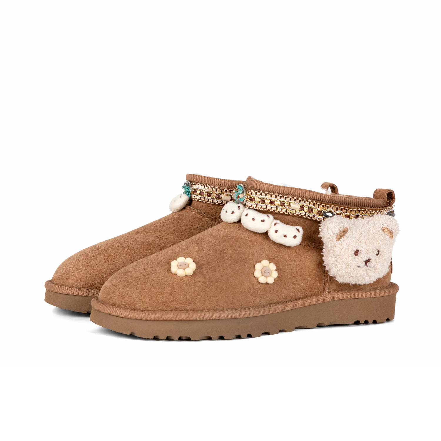 Ботинки женские UGG Classic Ultra Mini с декором, темно-коричневый — фото 2