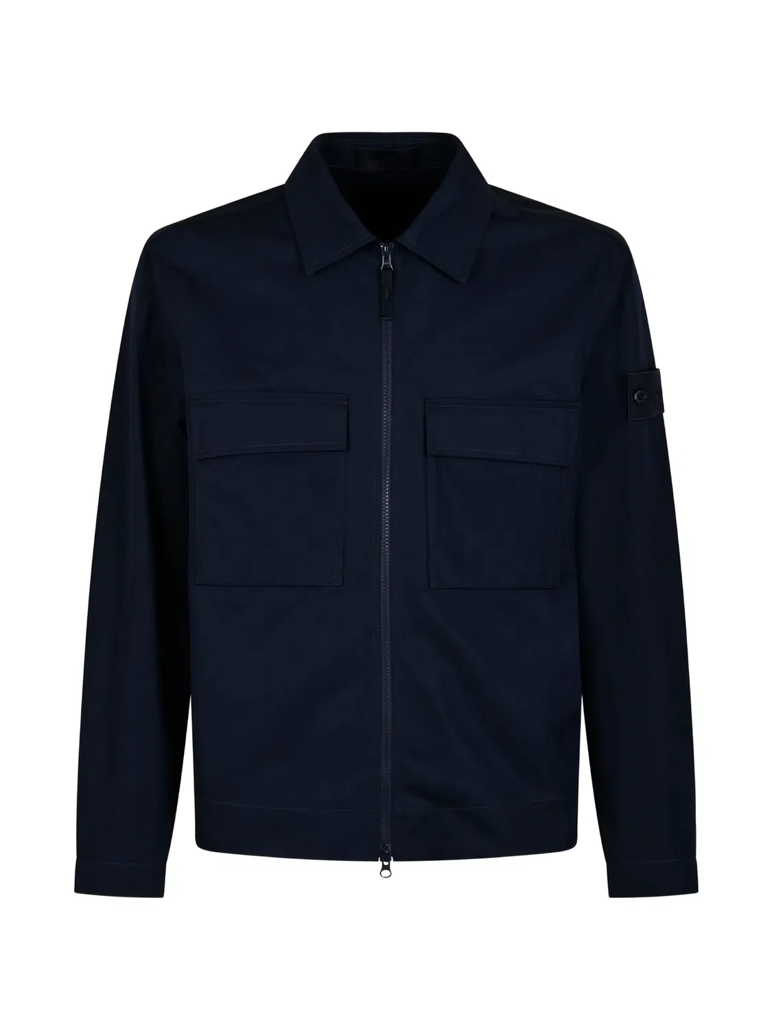 Stone Island Куртка-рубашка на молнии, синий