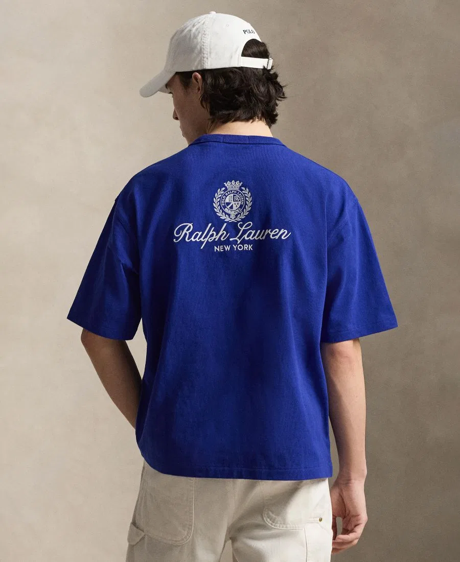 Футболка мужская с вышивкой, свободный крой Polo Ralph Lauren, Classic Azure