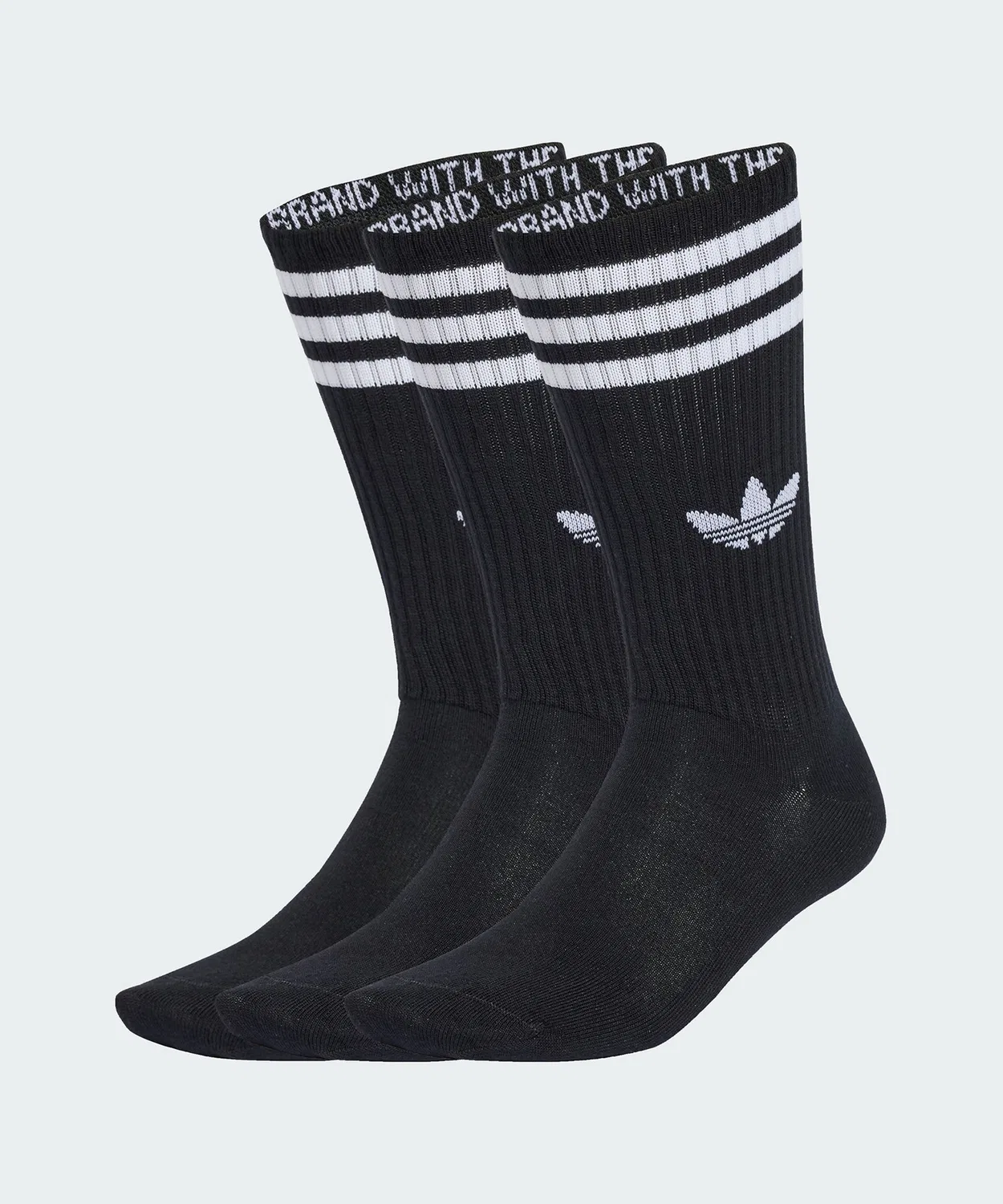 Мужские носки высокие с тремя полосками, комплект из 3 пар Adidas Originals, Black