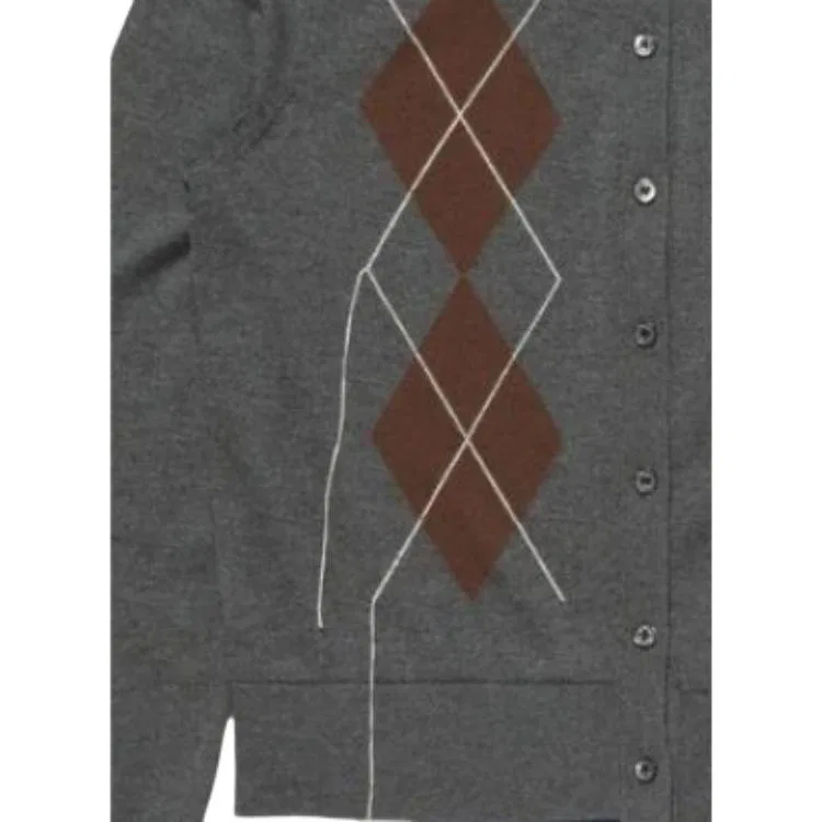 Женский свитер с круглым вырезом и прямым кроем Dark Gray/Multicolor Acne Studios — фото 4