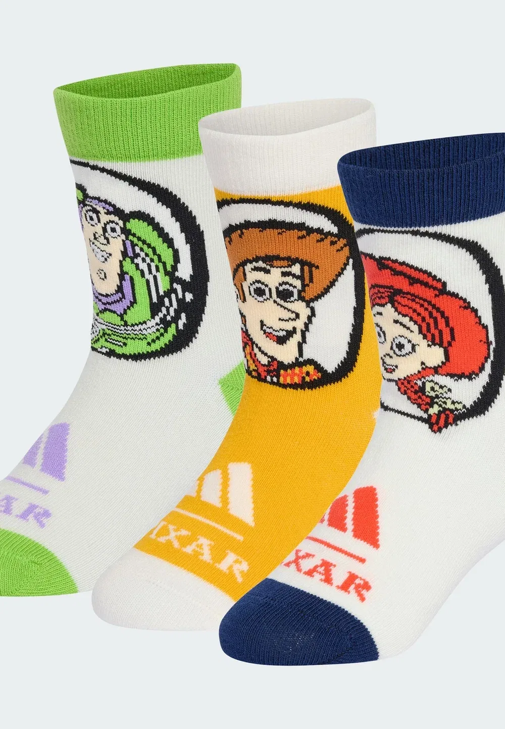 Набор из 3 пар носков Adidas Pixar Toy Story - носки Adidas Sportswear, Orbit Grey Off White Semi Solar Gold — фото 2