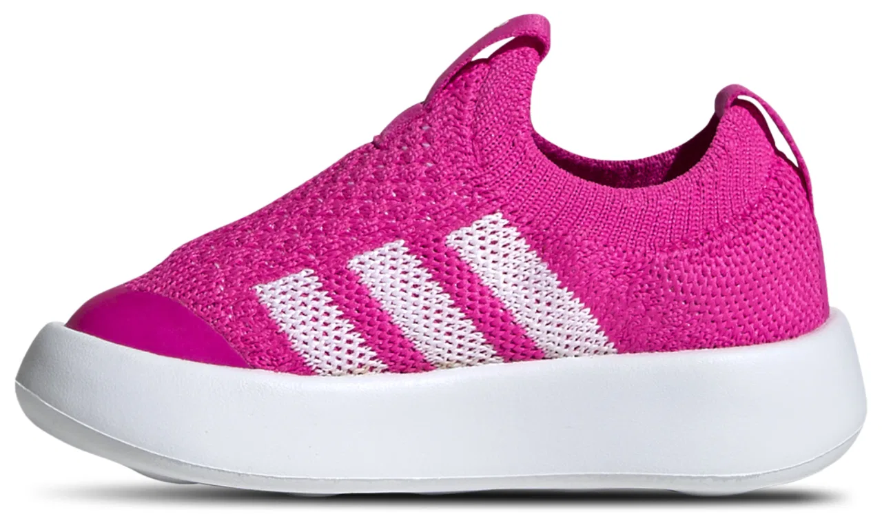Детские кроссовки для девочек с широкой колодкой adidas Bubble Comfy I, Shock Pink/White/Core Black — фото 2