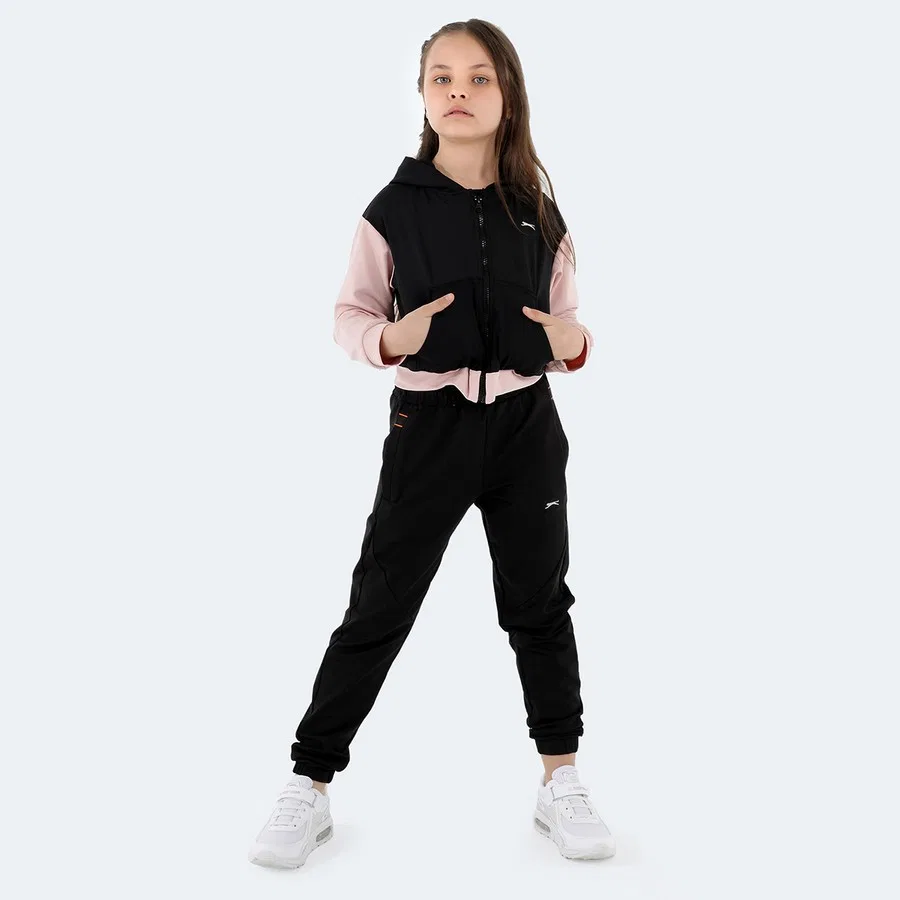Детский свитшот с капюшоном и молнией Slazenger, Черный — фото 2