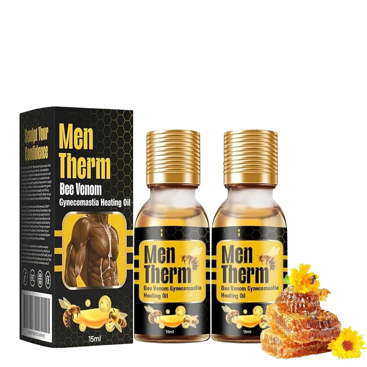 Масло для груди с пчелиным ядом Gfouk Mentherm, 2 шт., 15 мл Sovtay