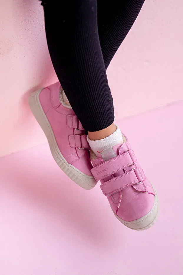 Детские туфли для девочек с коротким каблуком Pearl Kids A More, Pink — фото 3